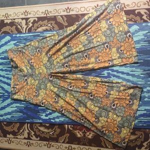 Retro floral wide leg pants